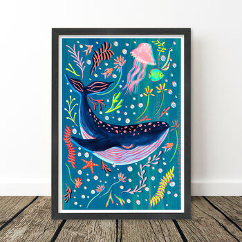 Whale Nursery Art Print, 7 of 8