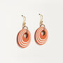 Terracotta And Cream Stripey Circular Earrings, thumbnail 4 of 6
