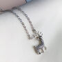 Sterling Silver Crystal Deer Pendant Necklace, thumbnail 2 of 4