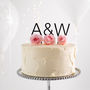 Personalised Modern Couples Initials Cake Topper, thumbnail 1 of 4