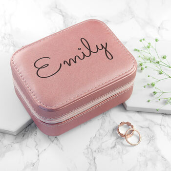 Personalised Pink Travel Jewellery Case, 9 of 10