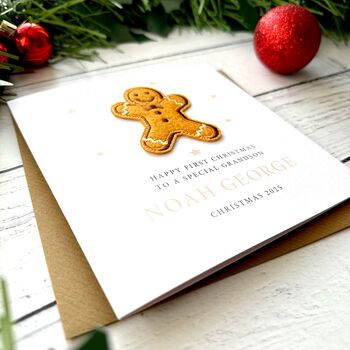 First Christmas Gingerbread Christmas Card, 3 of 4