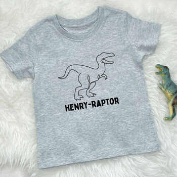 Personalised Dinosaur T Shirt Raptor, 5 of 8