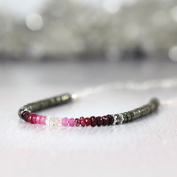Ruby And Pyrite Silver Necklace, 5 of 12
