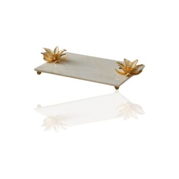 Handmade Black Marble Tray With Gold Twin Deer Handles, 5 of 6