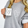 Personalised Couples Initials Monogram Heart Sweatshirt, thumbnail 3 of 12