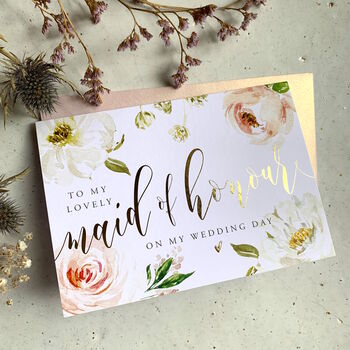 Gold Foil Bridesmaid Card | Meadow Floral, 2 of 4