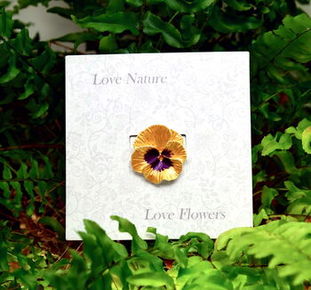 Pansy Yellow Flower Brooch, 3 of 6