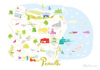 Map Of Penarth, Wales, 3 of 4