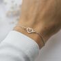 Pregnancy Bracelet With Baby Feet Charm – Sterling Silver Keepsake Gift For Mum To Be, thumbnail 1 of 6