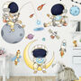 Cartoon Spaceman, Space Dog, Boy’s Wall Decal Stickers, thumbnail 1 of 6
