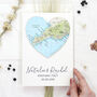 Map Heart Mrs And Mrs Wedding Engagement Card, thumbnail 1 of 6