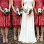 Bespoke Bridesmaid Dresses In Ruby Lace, thumbnail 1 of 9