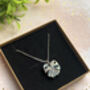 Plant Leaf Silver Plated Necklace Letterbox Gift Set, thumbnail 6 of 12