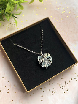 Plant Leaf Silver Plated Necklace Letterbox Gift Set, 6 of 12