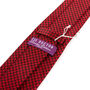 Red And Black Houndstooth Silk Tie 8cm, thumbnail 2 of 3