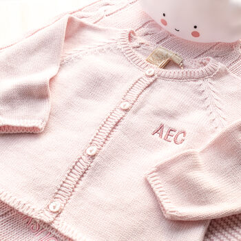 Baby Girl Pink Sparkle Cardigan, 2 of 8