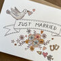 Just Married Vintage Style Wedding Card, thumbnail 3 of 4
