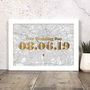 Personalised Map Print With Date In Copper Or Gold Foil, thumbnail 3 of 6