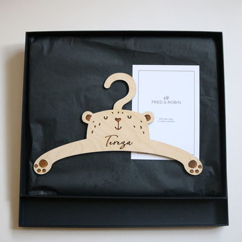 Personalised Childrens Coat Hanger With Bear Design, 8 of 8