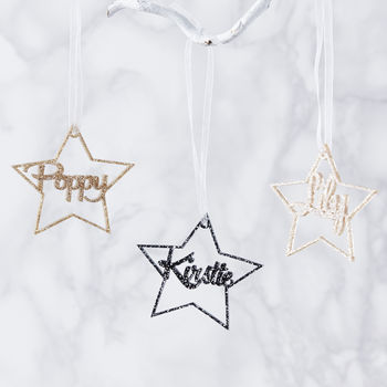 Personalised Metallic Star Christmas Decoration, 3 of 7