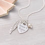 Personalised Silver Heart And Angel Wing Necklace, thumbnail 4 of 9
