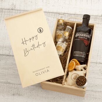 Personalised Brockmans Gin Gift Set With Tonics, 2 of 5