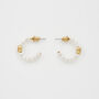 Gold Love Heart Pearl Hoop Earrings, thumbnail 4 of 7