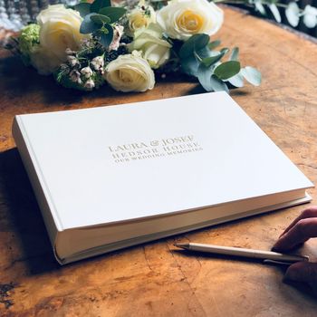 Beautifully Personalised Large Landscape Wedding Guest Book, 10 of 10