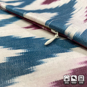 Zig Zag And Striped Handwoven Ikat Cushion Cover, 2 of 8