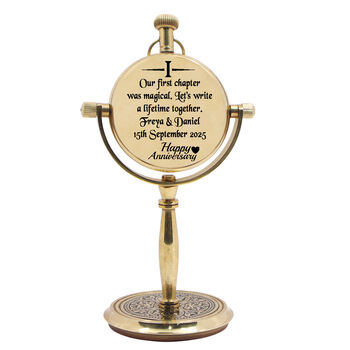 Personalised 1st Anniversary Desk Clock Gift, 2 of 12