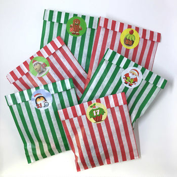 Fill Your Own Advent Stripy Bags, Stickers And Sweets, 4 of 7