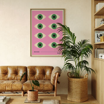 Bauhaus Eye Art Poster. Pink And Green Eyes, 3 of 3