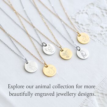 Bunny Bracelet – Gift For Rabbit Lovers, Engraved Rabbit Disc Bracelet, Animal Lover Gift, 4 of 4