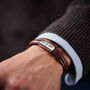 Personalised Three Year Anniversary Men's Leather And Steel Date Bracelet, thumbnail 4 of 6