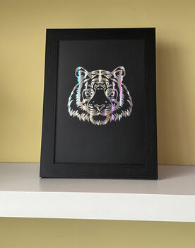 A4 Holographic Tiger Face Poster, 2 of 2