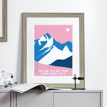 Personalised Mountain Skiing Print, 2 of 4