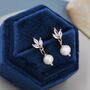 Marquise Cz Trio With Baroque Pearl Dangle Earrings, thumbnail 7 of 12