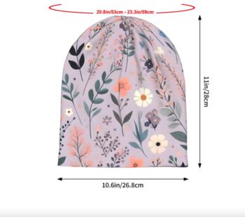 Chemo Headwear Beanie Hat Bandana Lilac Floral Flowers Super Soft, 2 of 6