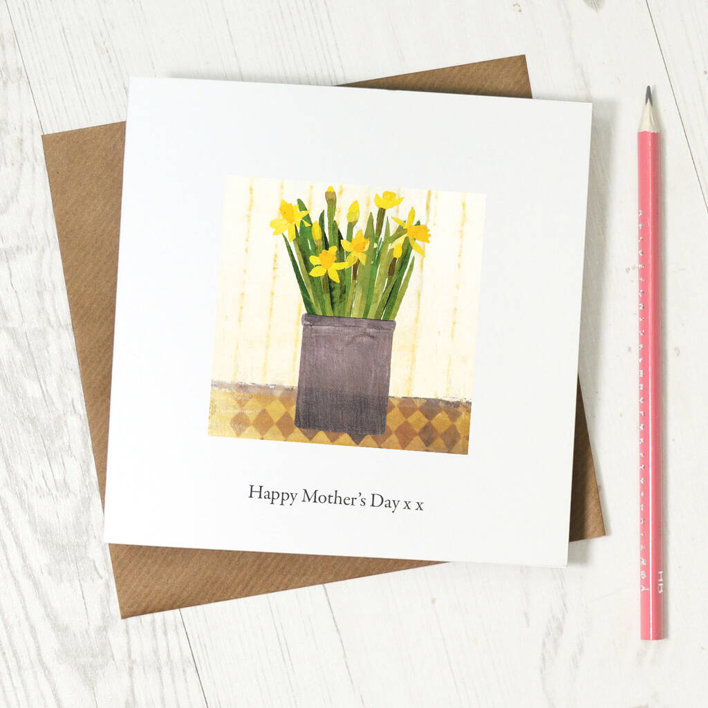 Luxury Mothers Day Daffodils Vintage Card By Honeytree Publishing