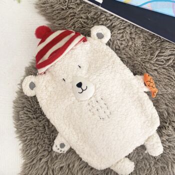 Cosy Polar Bear Hot Water Bottle, 6 of 6