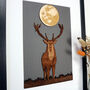 Framed Woodcut Of A Stag Under The Moon, thumbnail 5 of 7