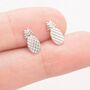 Pineapple Stud Earrings In Sterling Silver, thumbnail 5 of 11