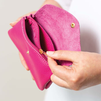 Pink Leather Popper Purse, 2 of 5