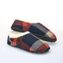Todd Navy And Orange Check Mens Slippers Indoor/Garden Shoes, thumbnail 2 of 10