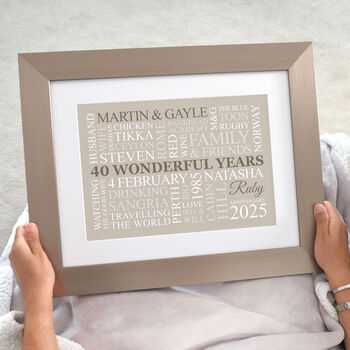 Personalised Ruby Anniversary Word Art, 4 of 11