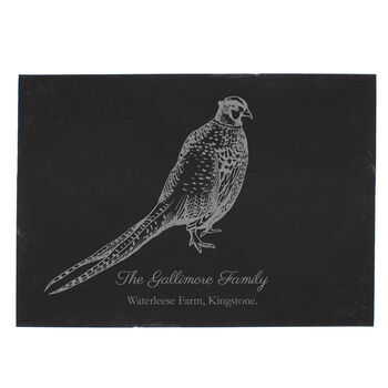 Personalised Country Style Pheasant Slate Placemat, 3 of 3