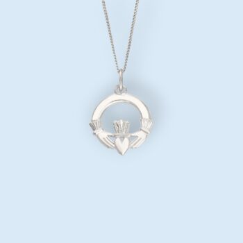 Sterling Silver Claddagh Necklace, 5 of 12