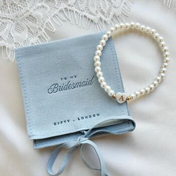Something Blue Bridesmaid Proposal Initial Bracelet Set, 2 of 3