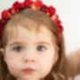 Red Flower Girl Headband, thumbnail 3 of 4